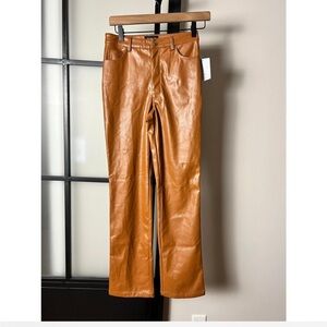 Bardot Revolve leather high waisted, boot cut pants Small